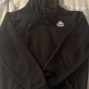 Kappa Black Pullover Hoodie with White Logo.sz S. Unisex hoodie.